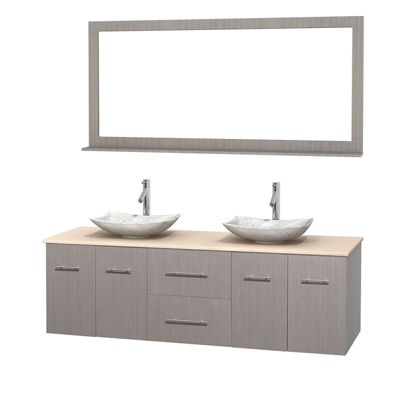 Wyndham Collection Centra 72" Double Bathroom Vanity Set for Vessel Sinks - Gray Oak WC-WHE009-72-DBL-VAN-GRO 7