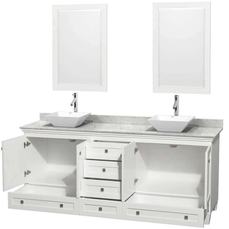 Wyndham Collection Acclaim 80" Double Bathroom Vanity for Vessel Sinks - White WC-CG8000-80-DBL-VAN-WHT 7