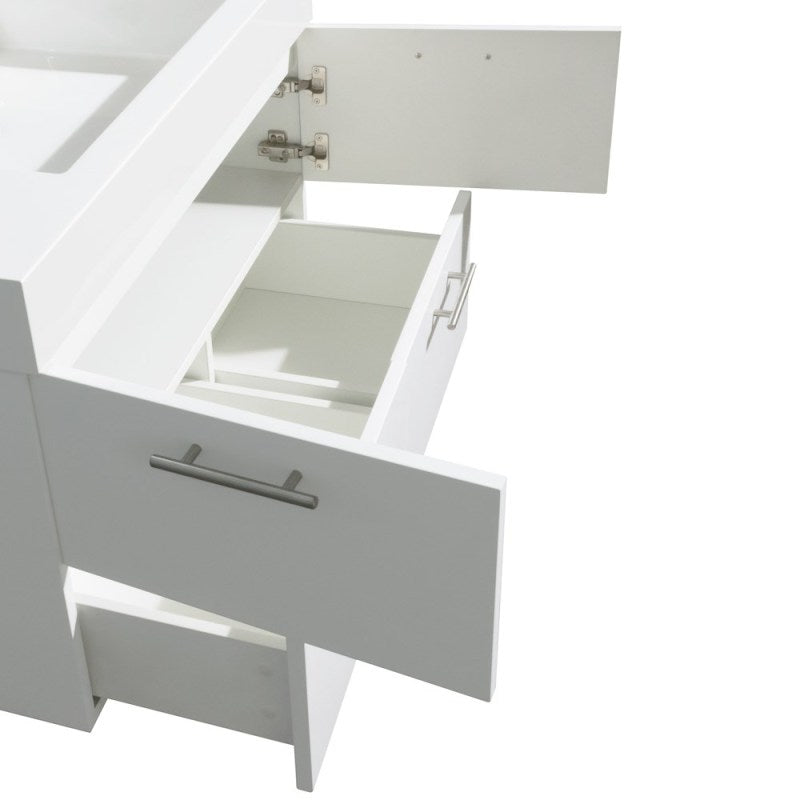Wyndham Collection Amare 36" Single Bathroom Vanity in Glossy White, Acrylic Resin Countertop, Integrated Sink, and 24" Mirror WCR410036SGWARINTM24 4
