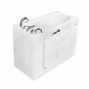 Ella's Bubbles OLA3060M-L-hHB Transfer 60 Microbubble and Heated Seat Walk-In Bathtub with Left Outward Swing Door, Ella 5pc. Fast-Fill Faucet, Dual 2" Drains, White