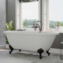 Cambridge Plumbing Acrylic Double Ended Clawfoot Bathtub 70" X 30" with no Faucet Drillings and Complete Oil Rubbed Bronze Plumbing Package