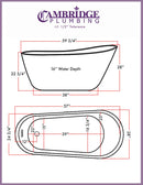 Cambridge Plumbing 60" Acrylic Slipper Pedestal Tub 3