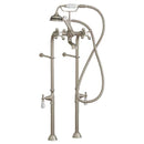 Cambridge Plumbing Clawfoot Tub Freestanding British Telephone Faucet & Hand Held Shower Combo-Brushed Nickel