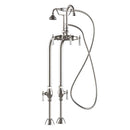 Cambridge Plumbing Clawfoot Tub Freestanding English Telephone Gooseneck Faucet & Hand Held Shower Combo-Brushed Nickel
