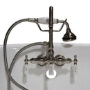 Cambridge Plumbing Clawfoot Tub Brass Wall Mount Faucet with Hand Held Shower-Brushed Nickel