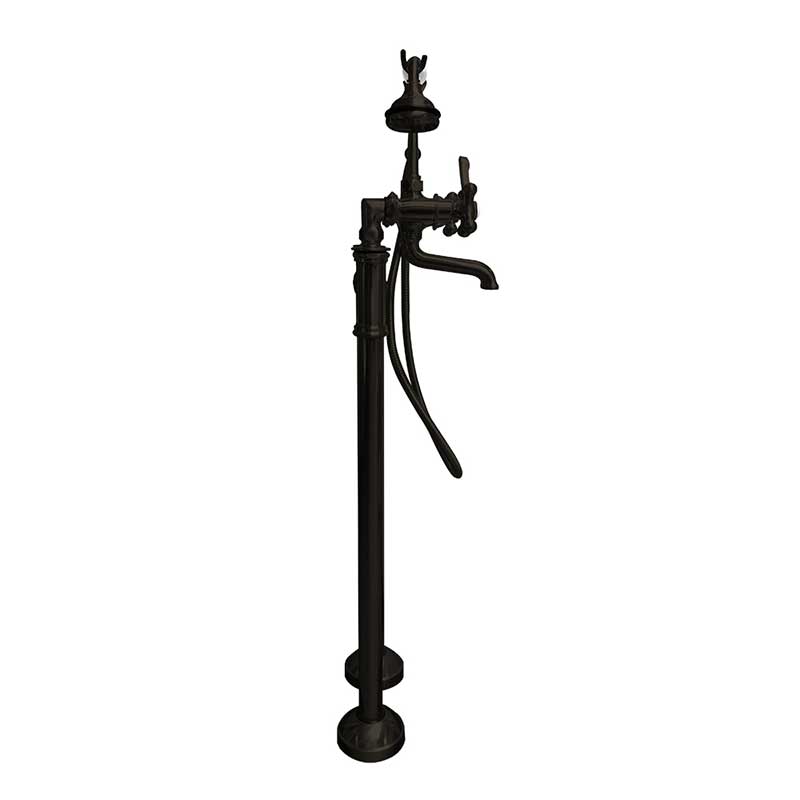 Cambridge Plumbing Freestanding H-Frame Supply Lines With Classic Telephone Faucet & Hand Held Shower Combo - Oil Rubbed Bronze 2