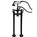 Cambridge Plumbing Freestanding H-Frame Supply Lines With Classic Telephone Faucet & Hand Held Shower Combo - Oil Rubbed Bronze
