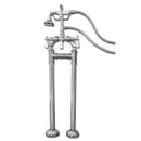 Cambridge Plumbing Freestanding H-Frame Supply Lines With Classic Gooseneck Faucet & Hand Held Shower Combo CAM-H-684 Chrome