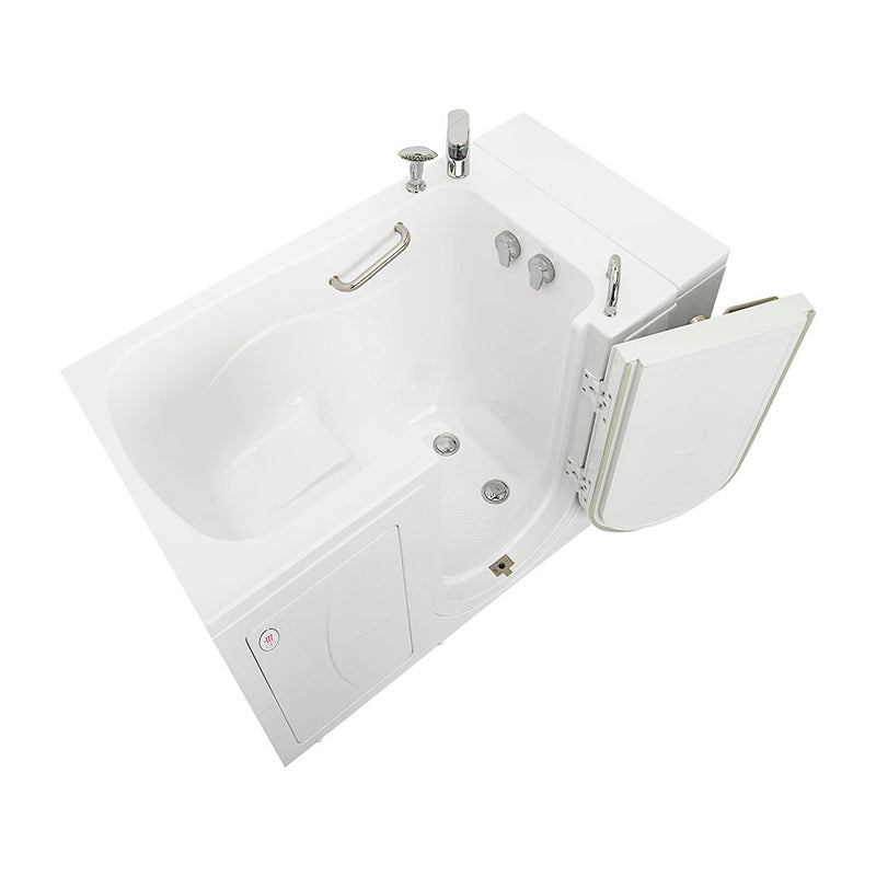 Ella Capri 30"x52" Acrylic Soaking Walk-In-Bathtub, Right Outward Swing Door, Heated Seat,  2 Piece Fast Fill Faucet, 2" Dual Drain 8