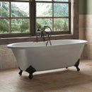 Cambridge Plumbing Cast Iron Double Ended Clawfoot Tub 67" X 30" with 7" Deck Mount Faucet Drillings and Oil Rubbed Bronze Feet