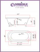 Cambridge Plumbing Cast Iron Double Ended Clawfoot Tub 60" X 30" with No Faucet Drillings and Complete Free Standing British Telephone Faucet and Hand Held Shower Oil Rubbed Bronze Plumbing Package 2