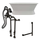 Cambridge Plumbing 66 Inch Cast Iron Dual Ended Pedestal Bathtub with No Faucet drillings and Complete plumbing packge in Oil Rubbed Bronze