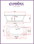Cambridge Plumbing 66 Inch Cast Iron Dual Ended Pedestal Bathtub with Deckmount faucet drillings Complete plumbing package in Oil Rubbed Bronze 3