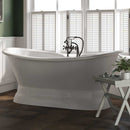 Cambridge Plumbing Cast Iron Double Ended Slipper Tub 71" X 30" with 7" Deck Mount Faucet Drillings