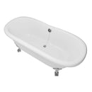 Cambridge Plumbing Dolomite Mineral Composite Double Ended Clawfoot Tub with No Faucet Holes, Polished Chrome Feet and Drain Assembly 4