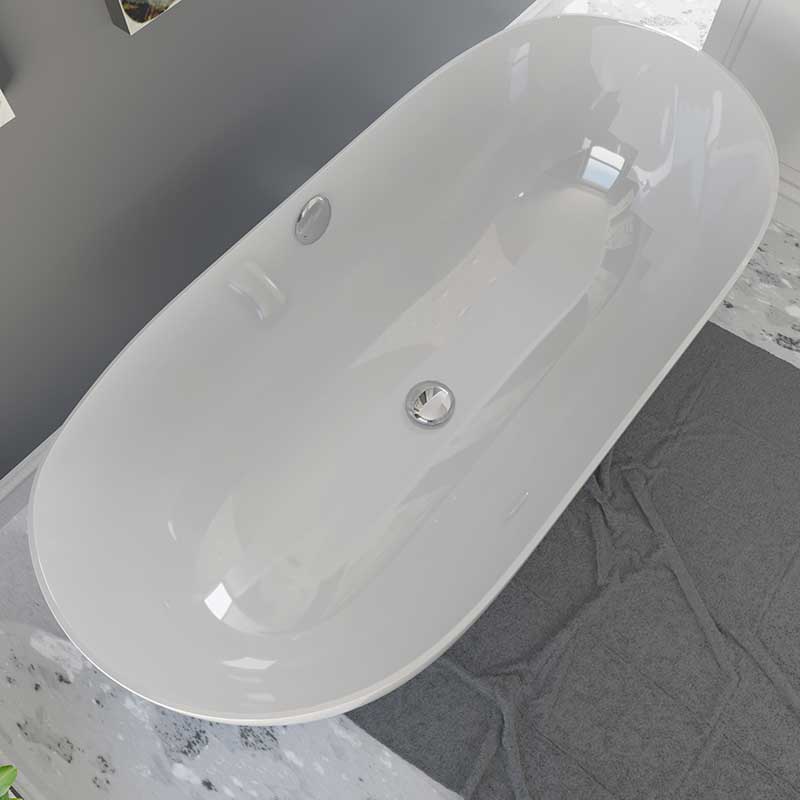 Cambridge Plumbing Dolomite Mineral Composite Modern Freestanding Double Ended Soaking Tub 67 x 30 2