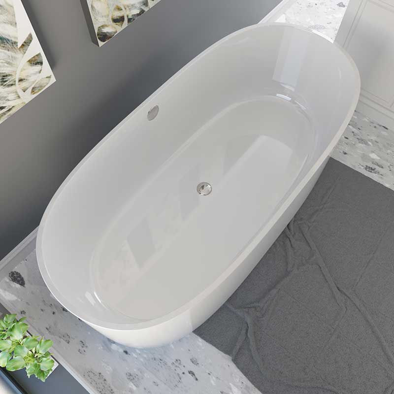 Cambridge Plumbing Dolomite Mineral Composite Freestanding Double Ended Tub 71 x 33.5 2