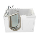 Ella Elite 30"x52" Acrylic Air and Hydro Massage Walk-In Bathtub with Left Inward Swing Door, 5 Piece Fast Fill Faucet, 2" Dual Drain