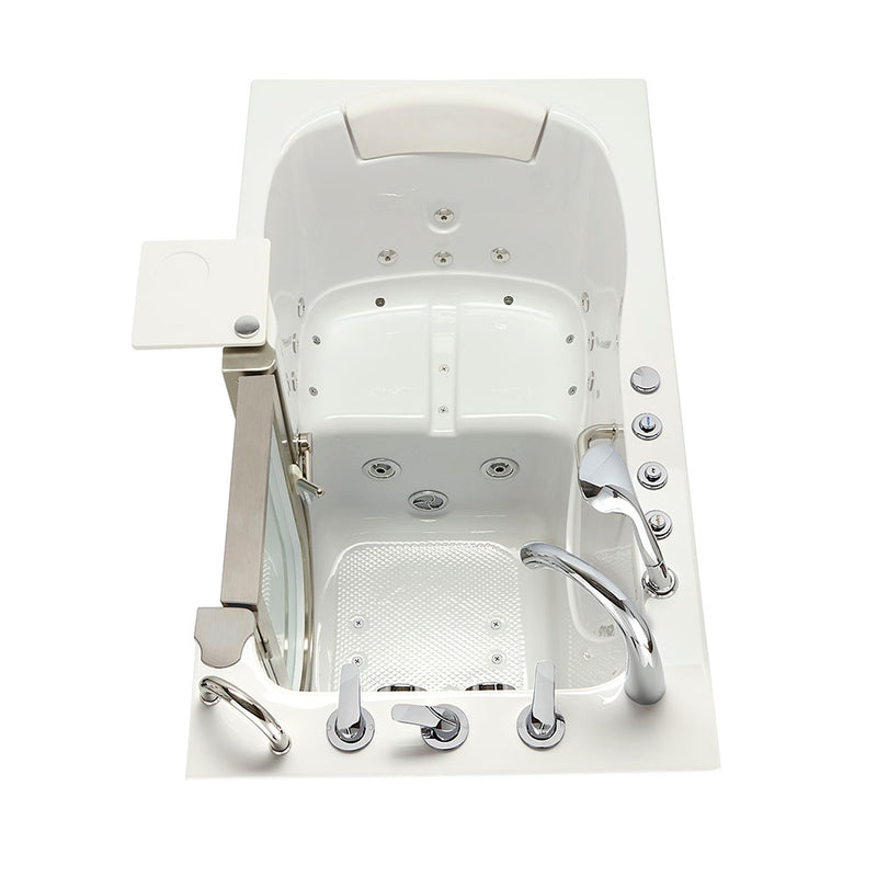 Ella Royal 32"x52" Acrylic Air and Hydro Massage Walk-In Bathtub with Right Inward Swing Door, 5 Piece Fast Fill Faucet, 2" Dual Drain 5