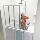 Ella 4-Fold Glass Shower Screen in Chrome Finish for Walk-In Tubs