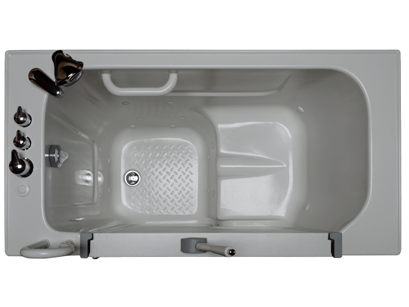 Homeward Bath Hyrdolife Deluxe L/XL Walk-In Tub Outward Open with Faucet 51 in x 29.5 in x 41 in
