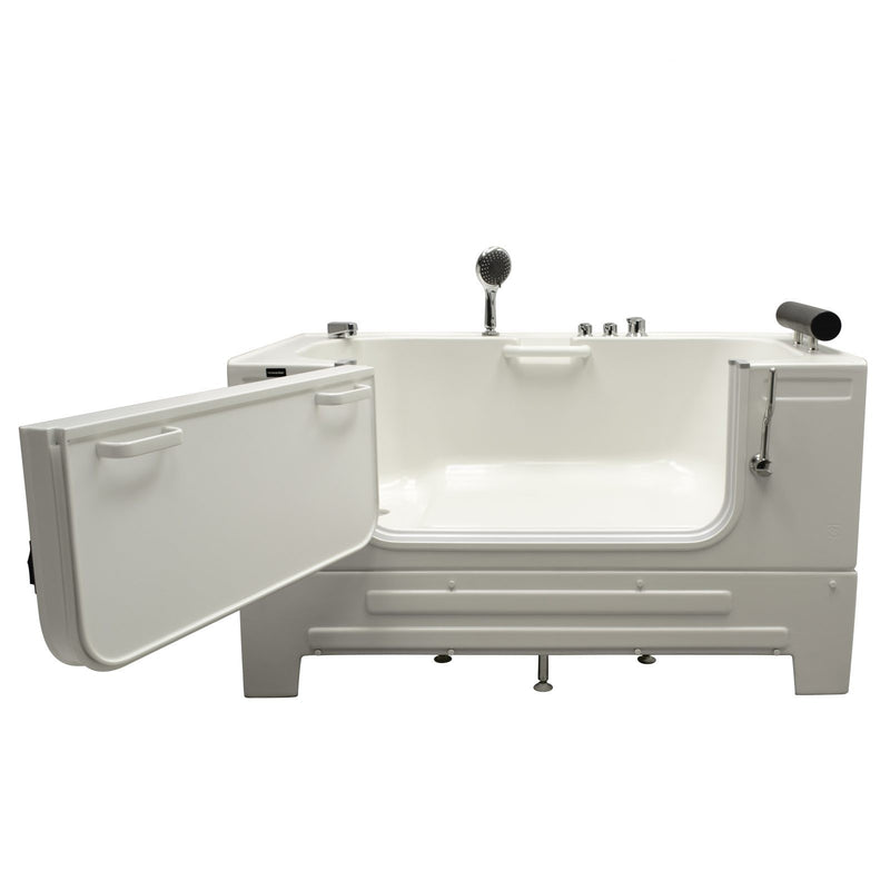 Homeward Bath Neptune Deluxe Sit-In Tub Outward Open with Faucet 59 in x 32 in x 33 in