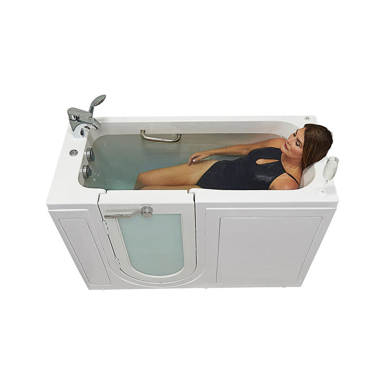 Ella Lounger 27"x60" Acrylic Hydro Massage Walk-In Bathtub with Left Outward Swing Door, 2 Piece Fast Fill Faucet, 2" Dual Drain 10