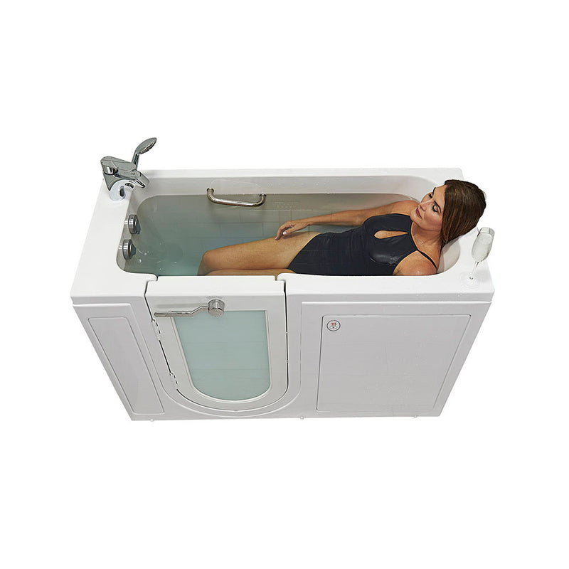 Ella Lounger 27"x60" Acrylic Soaking Walk-In-Bathtub, Left Outward Swing Door, Heated Seat,  2 Piece Fast Fill Faucet, 2" Dual Drain 3