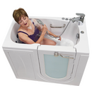 Ella Mobile 26"x45" Acrylic Hydro and Hydro (Foot Massage) Walk-In Bathtub with Left Outward Swing Door, 2 Piece Fast Fill Faucet, 2"  Drain