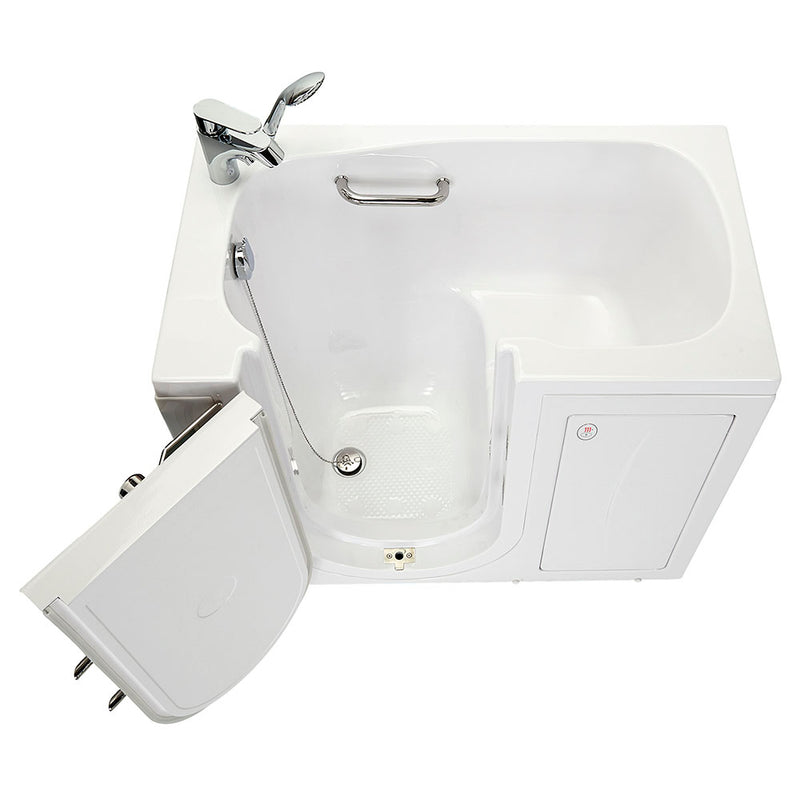 Ella Mobile 26"x45 Acrylic Soaking Walk-In-Bathtub, Left Outward Swing Door, Heated Seat,  2 Piece Fast Fill Faucet, 2"  Drain 11
