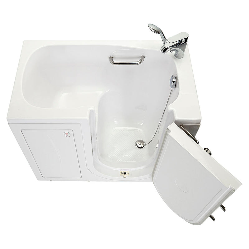 Ella Mobile 26"x45 Acrylic Soaking Walk-In-Bathtub, Right Outward Swing Door, Heated Seat,  2 Piece Fast Fill Faucet, 2"  Drain 11