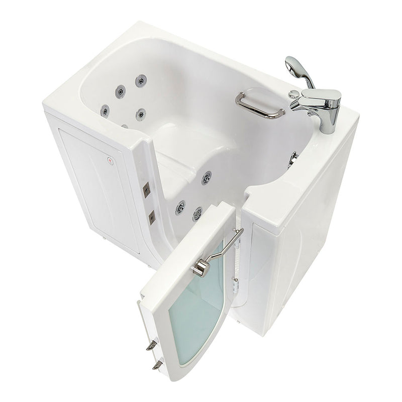 Ella Mobile 26"x45 Acrylic Hydro Massage Walk-In Bathtub with Right Outward Swing Door, Heated Seat, 2 Piece Fast Fill Faucet, 2"  Drain 9