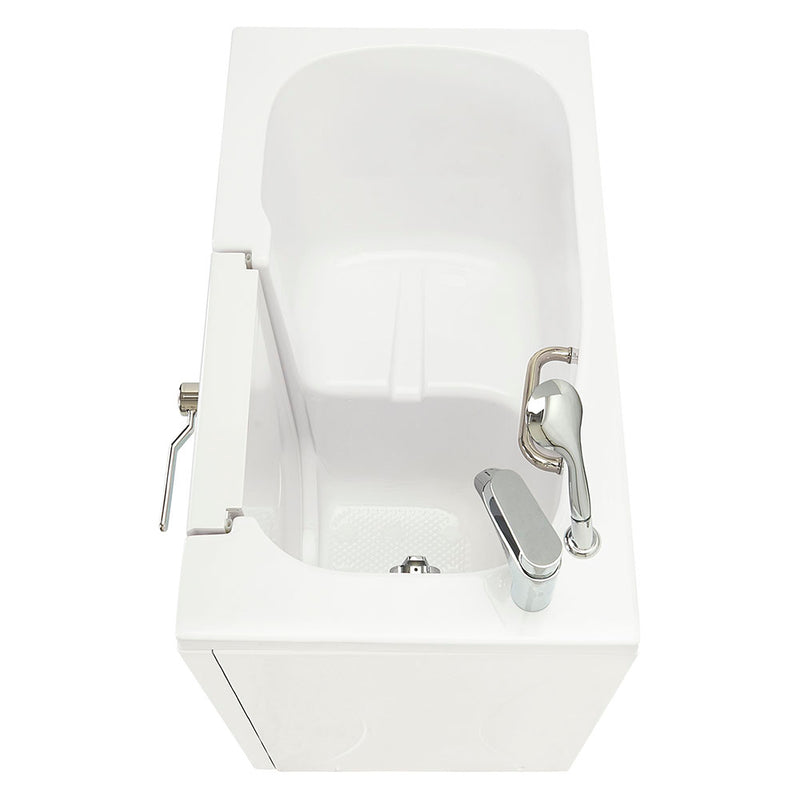 Ella Mobile 26"x45 Acrylic Soaking Walk-In-Bathtub, Right Outward Swing Door, Heated Seat,  2 Piece Fast Fill Faucet, 2"  Drain 10