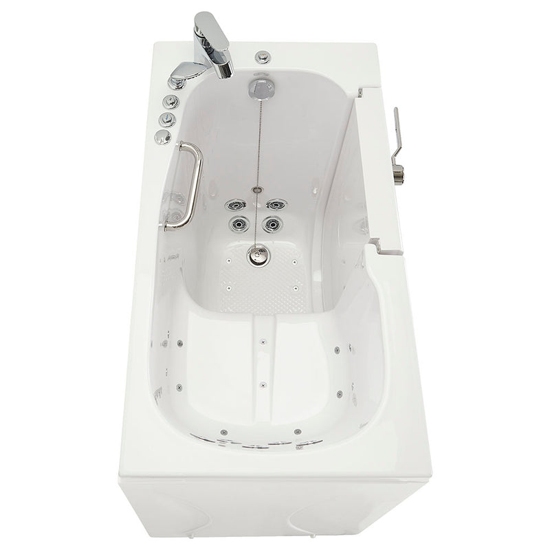Ella Mobile 26"x45 Acrylic Air and Hydro Massage and Heated Seat Walk-In Bathtub with Right Outward Swing Door, 2 Piece Fast Fill Faucet, 2"  Drain 12