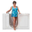 Petite Acrylic Hydro+Microbubble Massage Walk-In Tub, Left Inward Swing Door, Fast Fill Faucet, 2" Dual Drain, Heated Seat