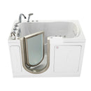 Ella Peitite 28"x52" Acrylic Hydro Massage Walk-In Bathtub with Left Inward Swing Door, Heated Seat, 5 Piece Fast Fill Faucet, 2" Dual Drain