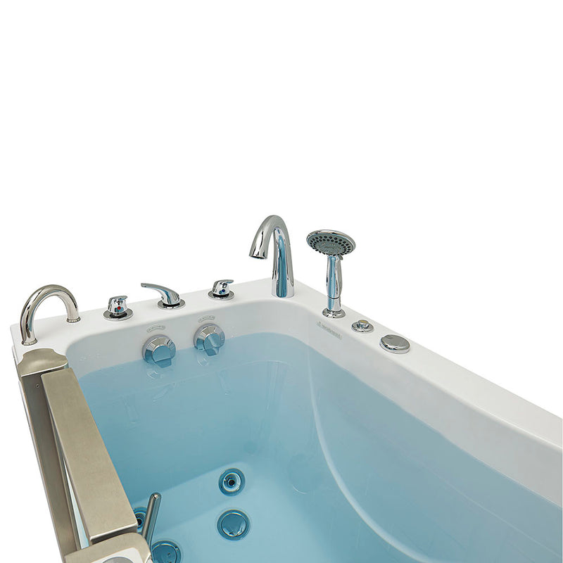 Ella Peitite 28"x52" Acrylic Hydro Massage Walk-In Bathtub with Left Inward Swing Door, Heated Seat, 5 Piece Fast Fill Faucet, 2" Dual Drain 7