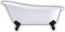 Cambridge Plumbing Cast Iron Slipper Clawfoot Tub 67" X 30" with 7" Deck Mount Faucet Drillings and Oil Rubbed Bronze Feet