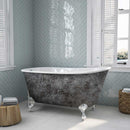 Cambridge Plumbing Scorched Platinum 58” Swedish Clawfoot Tub With Polished Chrome Feet
