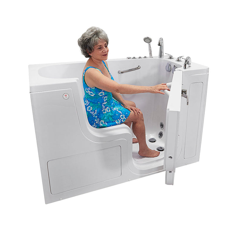 Ella Wheelchair Transfer 30"x60" Acrylic Hydro Massage Walk-In Bathtub with Right Outward Swing Door, Heated Seat, 5 Piece Fast Fill Faucet, 2" Dual Drain 9