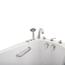 Ella Wheelchair Transfer 30"x60" Acrylic Air and Hydro Massage and Heated Seat Walk-In Bathtub with Right Outward Swing Door, 5 Piece Fast Fill Faucet, 2" Dual Drain 10
