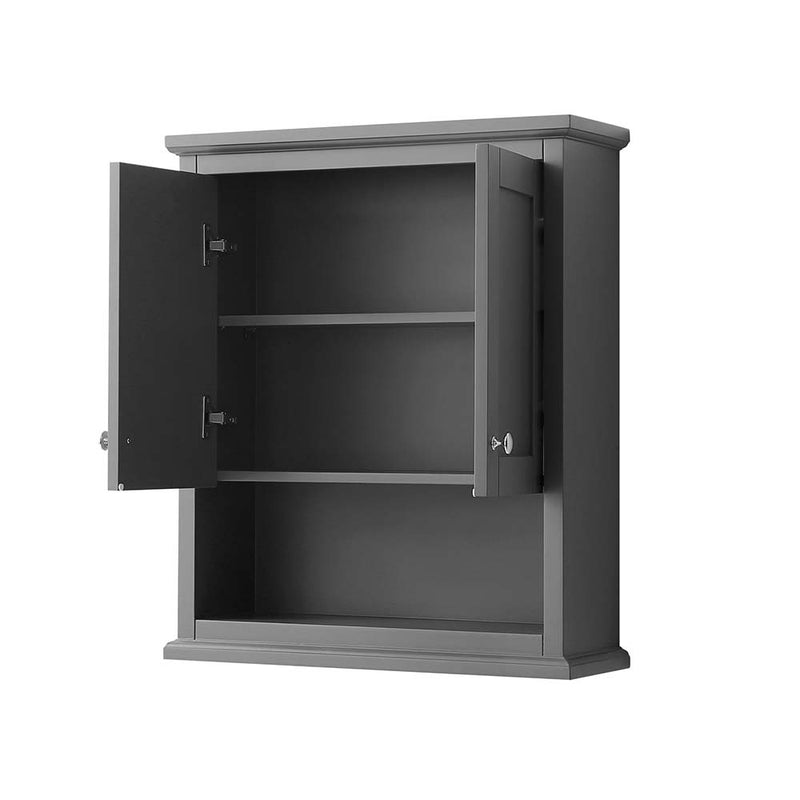 Avery Wall-Mounted Bathroom Storage Cabinet in Dark Gray - 2