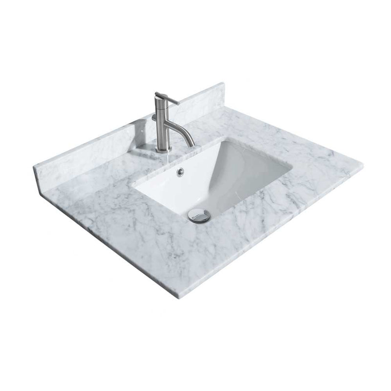 Daria 30 Inch Single Bathroom Vanity in White - Polished Chrome Trim - 36
