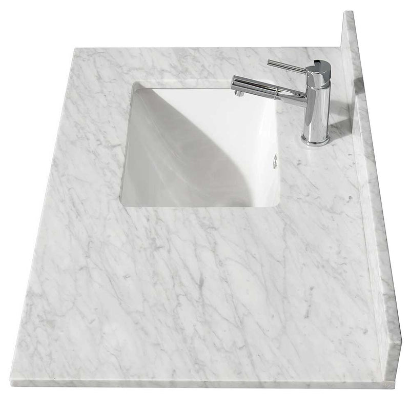 Daria 36 Inch Single Bathroom Vanity in White - Brushed Gold Trim - 19