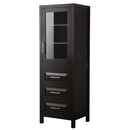 Daria Linen Tower in Dark Espresso with Shelved Cabinet Storage and 3 Drawers