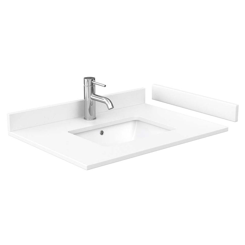 Daria 30 Inch Single Bathroom Vanity in White - Polished Chrome Trim - 52