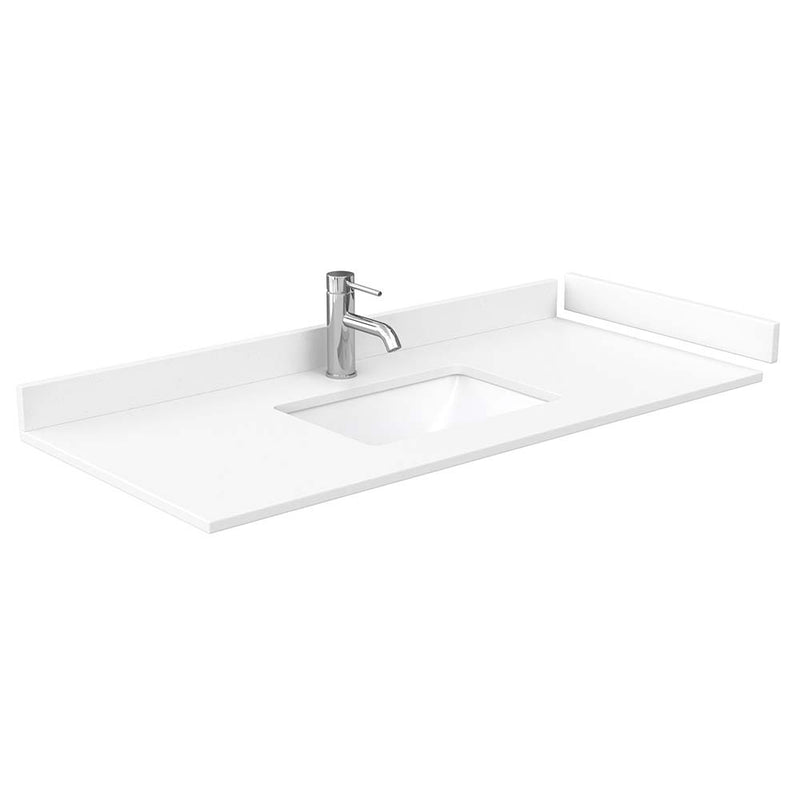 Avery 48 Inch Single Bathroom Vanity in White - Brushed Gold Trim - 30