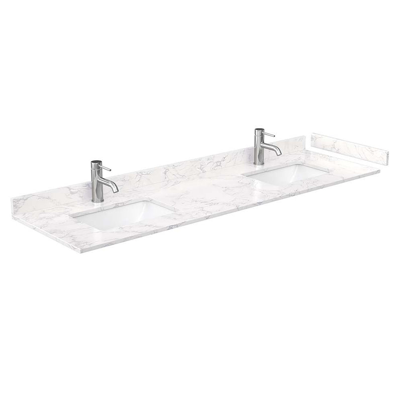 Avery 72 Inch Double Bathroom Vanity in White - Polished Chrome Trim - 11