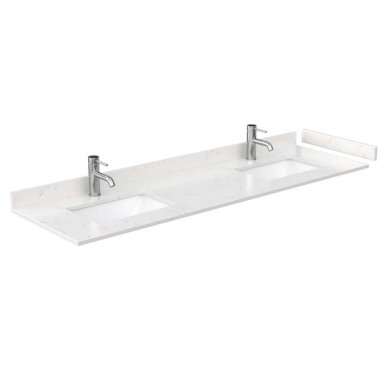 Avery 72 Inch Double Bathroom Vanity in White - Polished Chrome Trim - 20