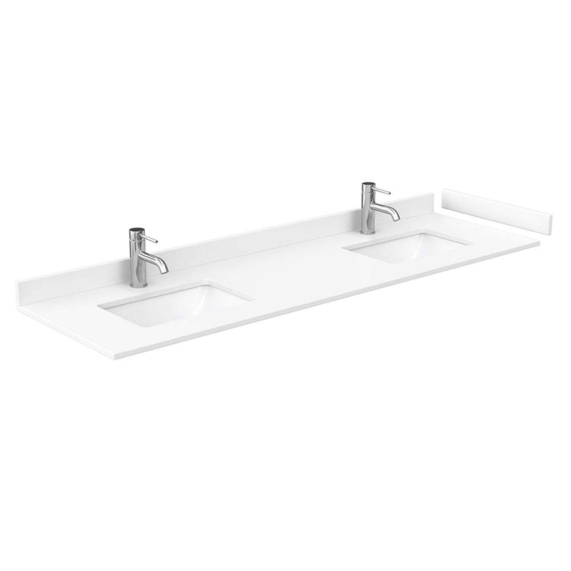 Avery 72 Inch Double Bathroom Vanity in White - Polished Chrome Trim - 43